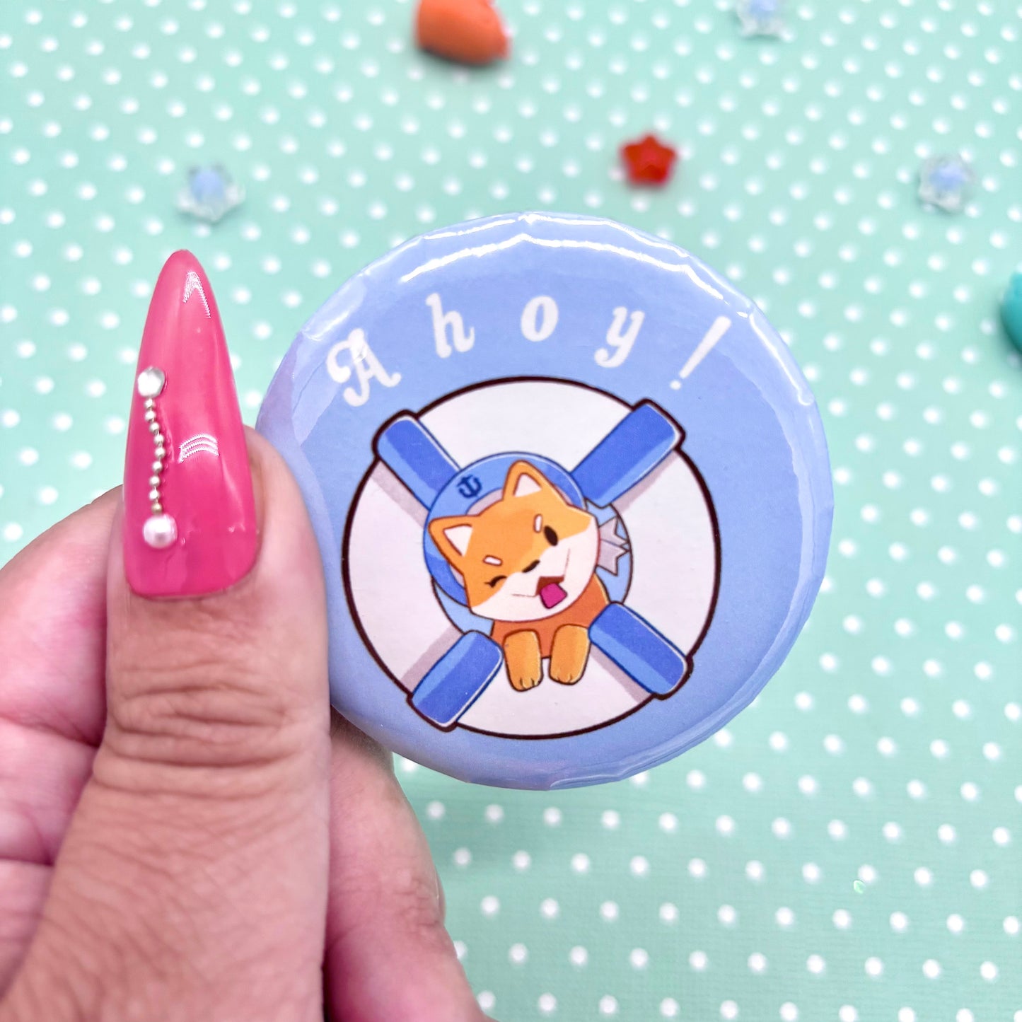Ahoy! Shiba Inu Sailor Button Pin