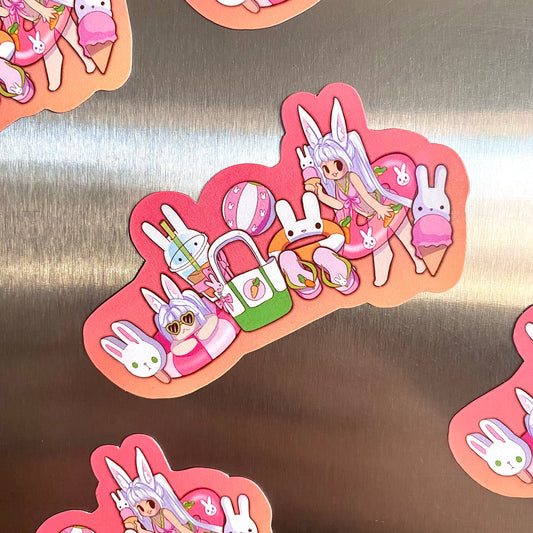 Bunni at the pool Magnet