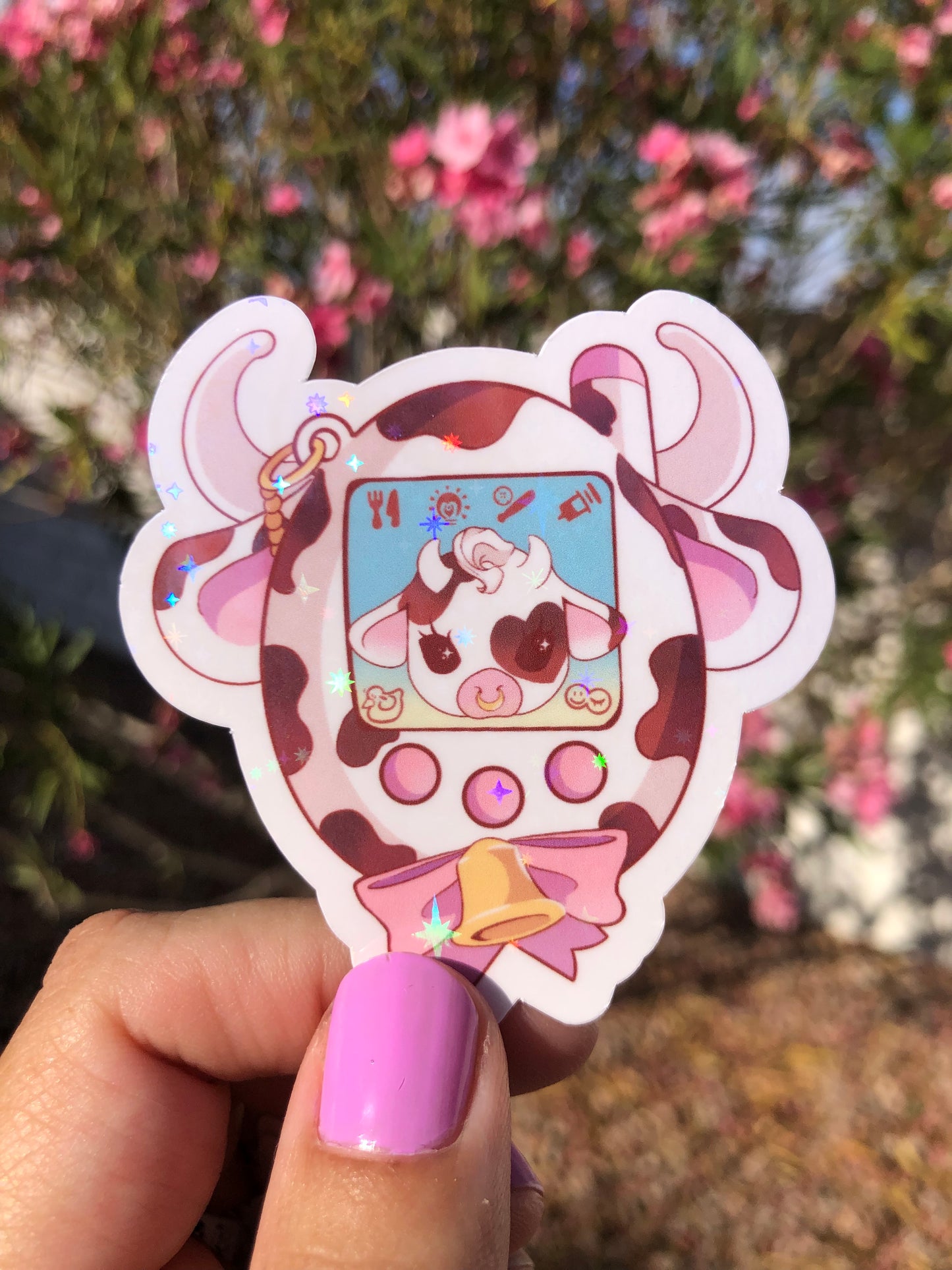 Moolisa Tamagotchi Cow vinyl stickers (set of 7)