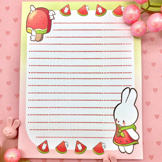 Watermelon Bunnies Large Notepad