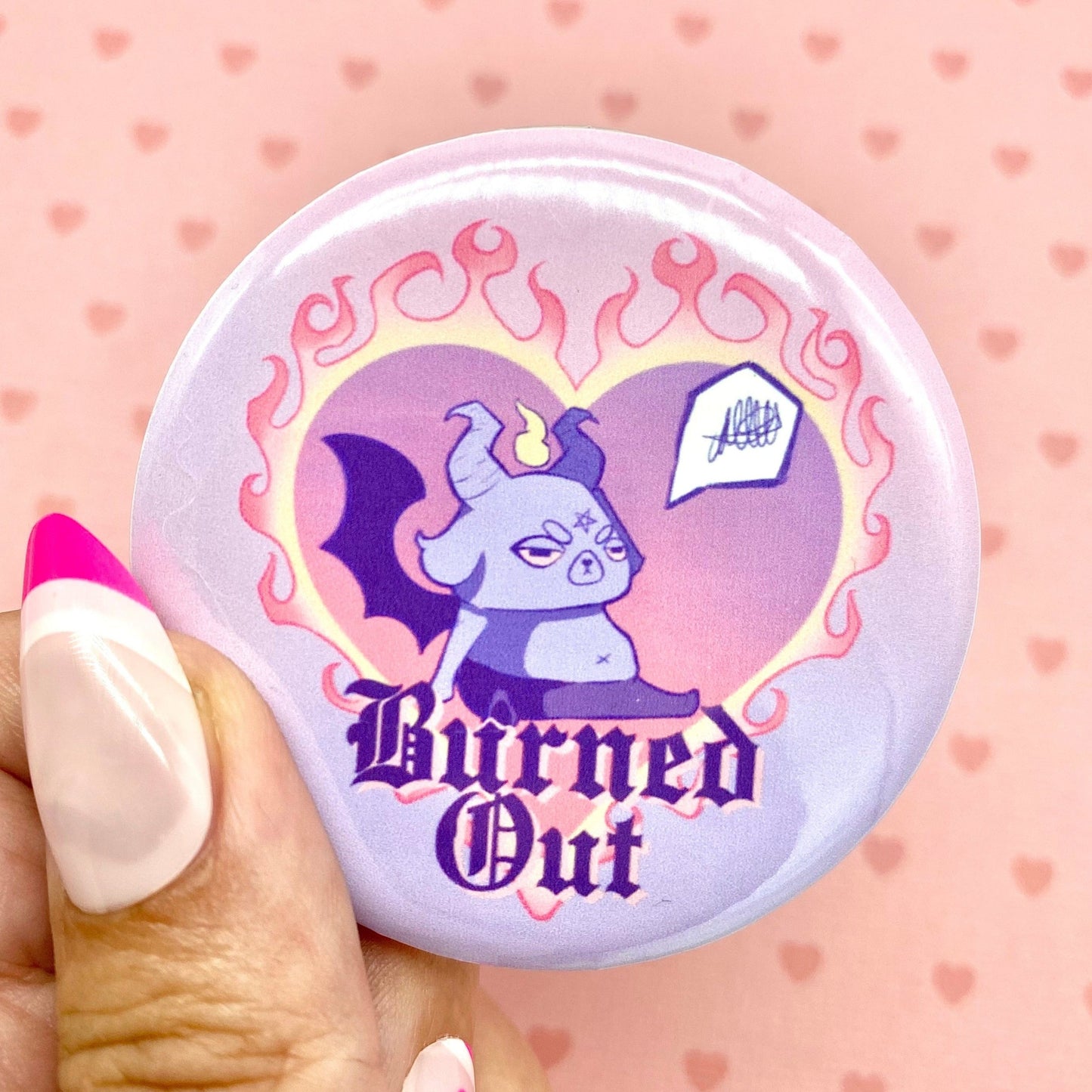 Burned Out Baphomet Button Pin