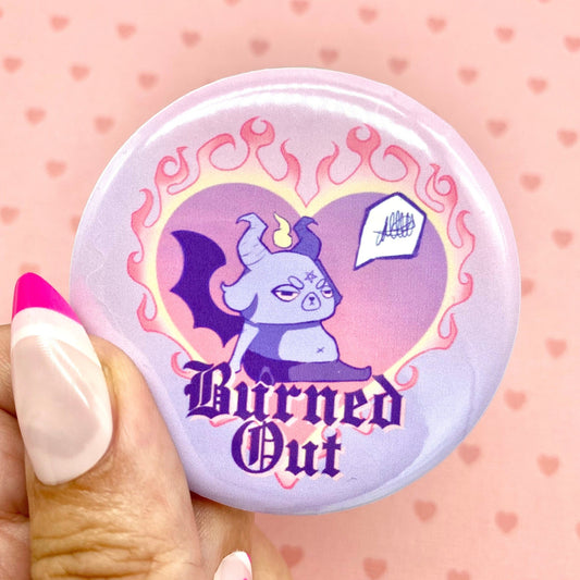 Burned Out Baphomet Button Pin