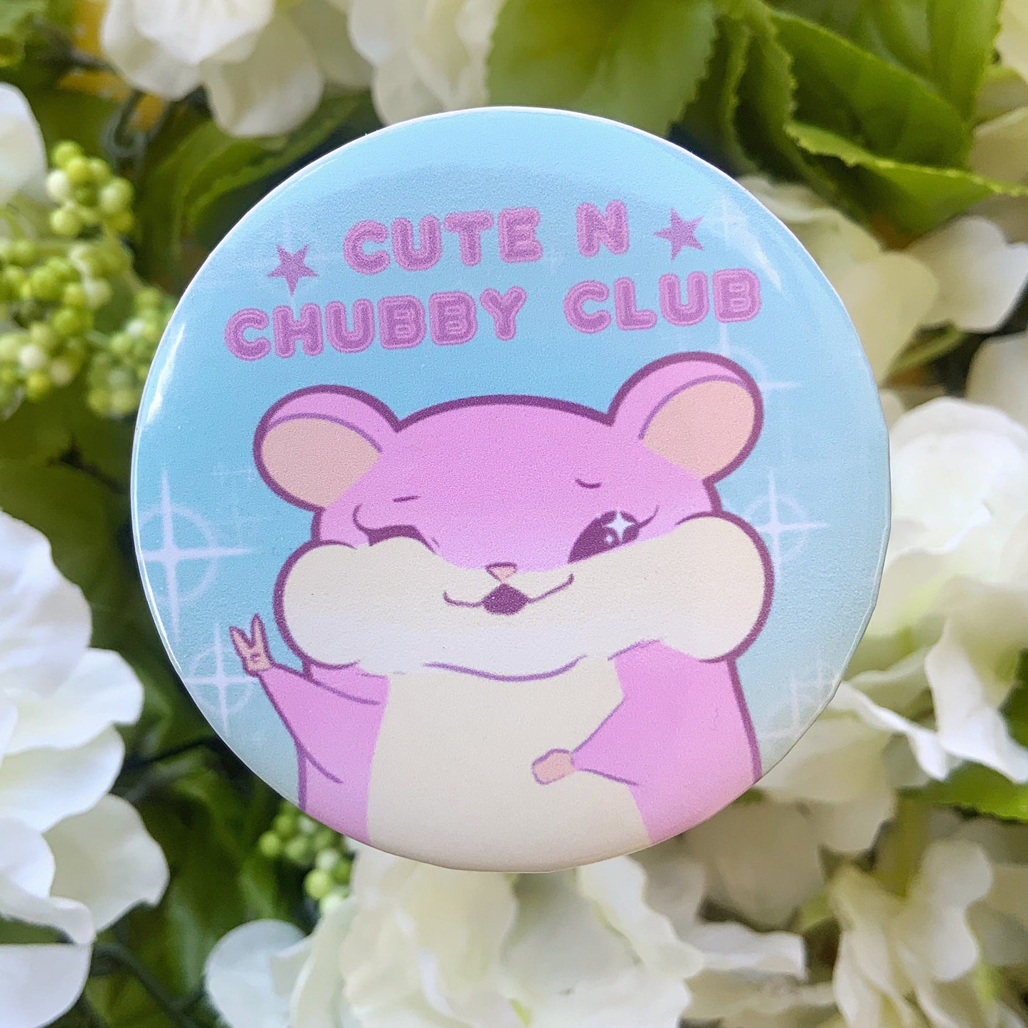 Cute and Chubby Club Button Pin