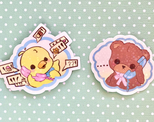 Chisme friends holographic vinyl sticker set of 2