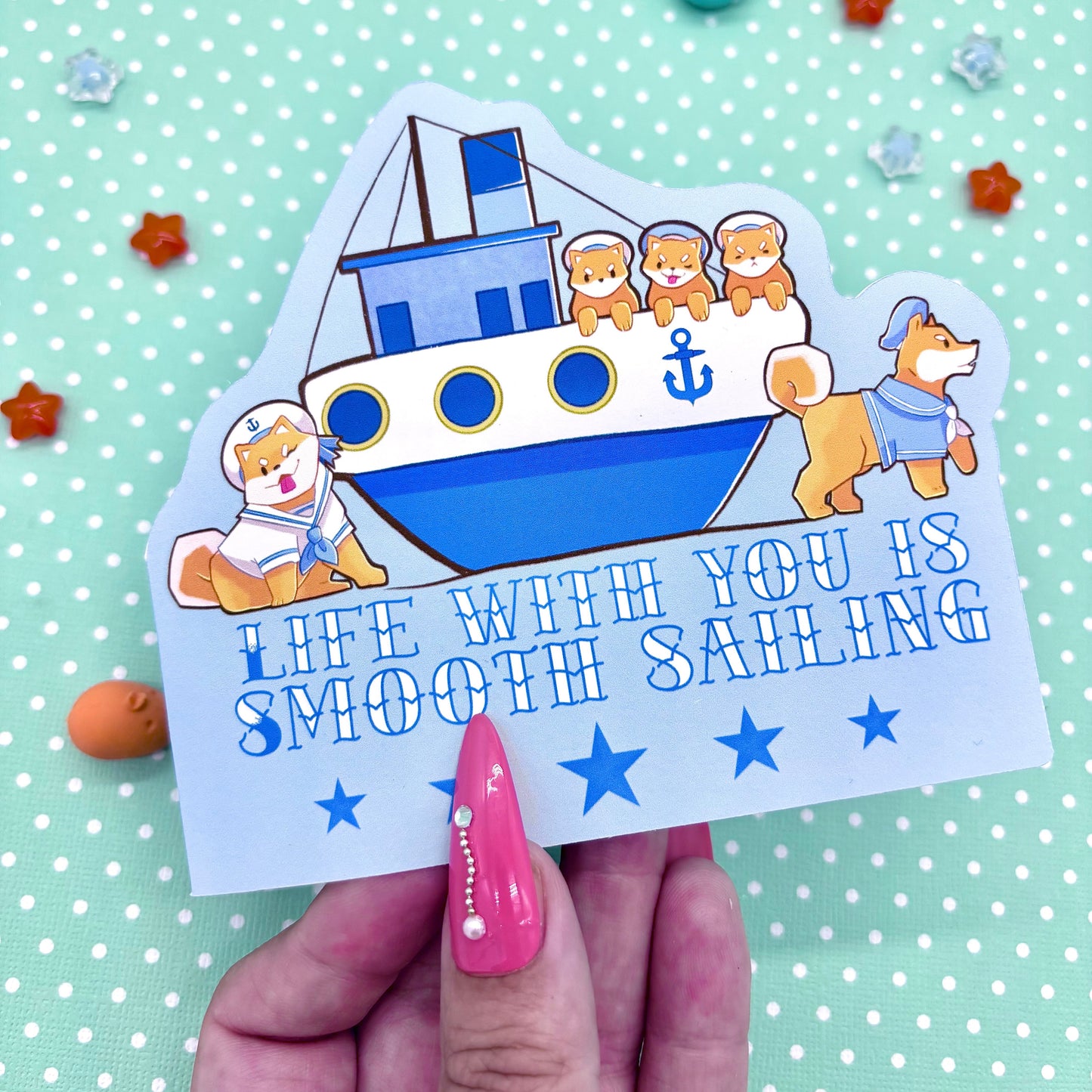 Smooth Sailing Shiba Inu Sailors Greeting Card