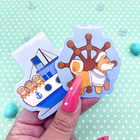 Shiba Inu Sailors Magnetic Bookmark Set