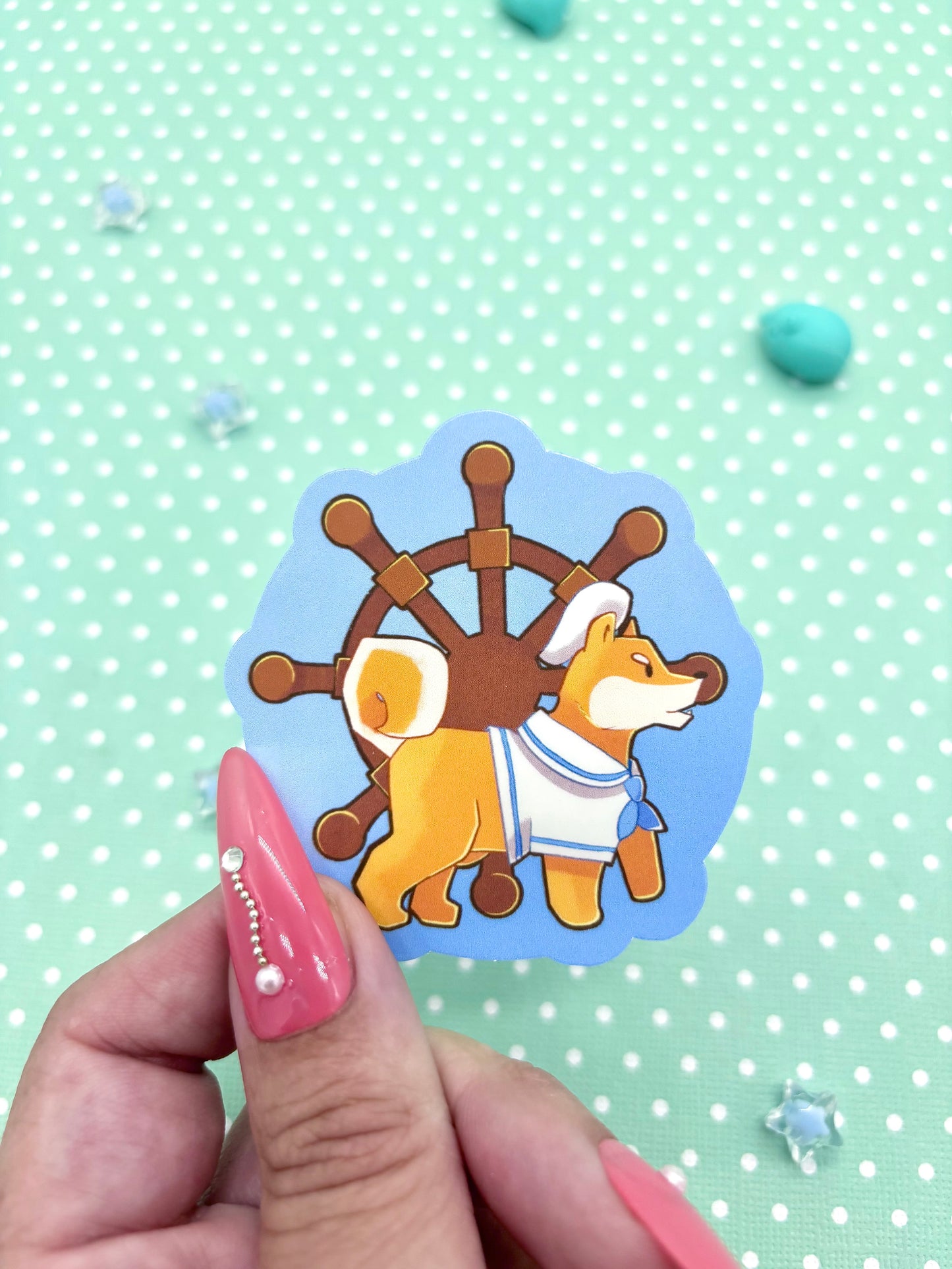 Shiba Inu Sailors vinyl sticker set