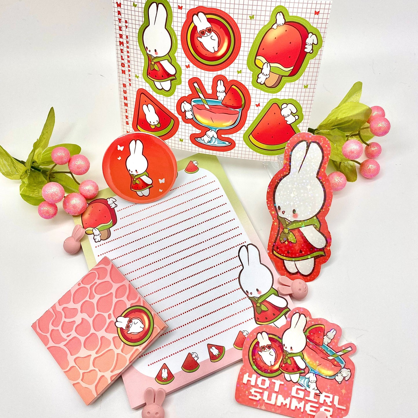 Watermelon Bunnies Bundle Stationery Giftset