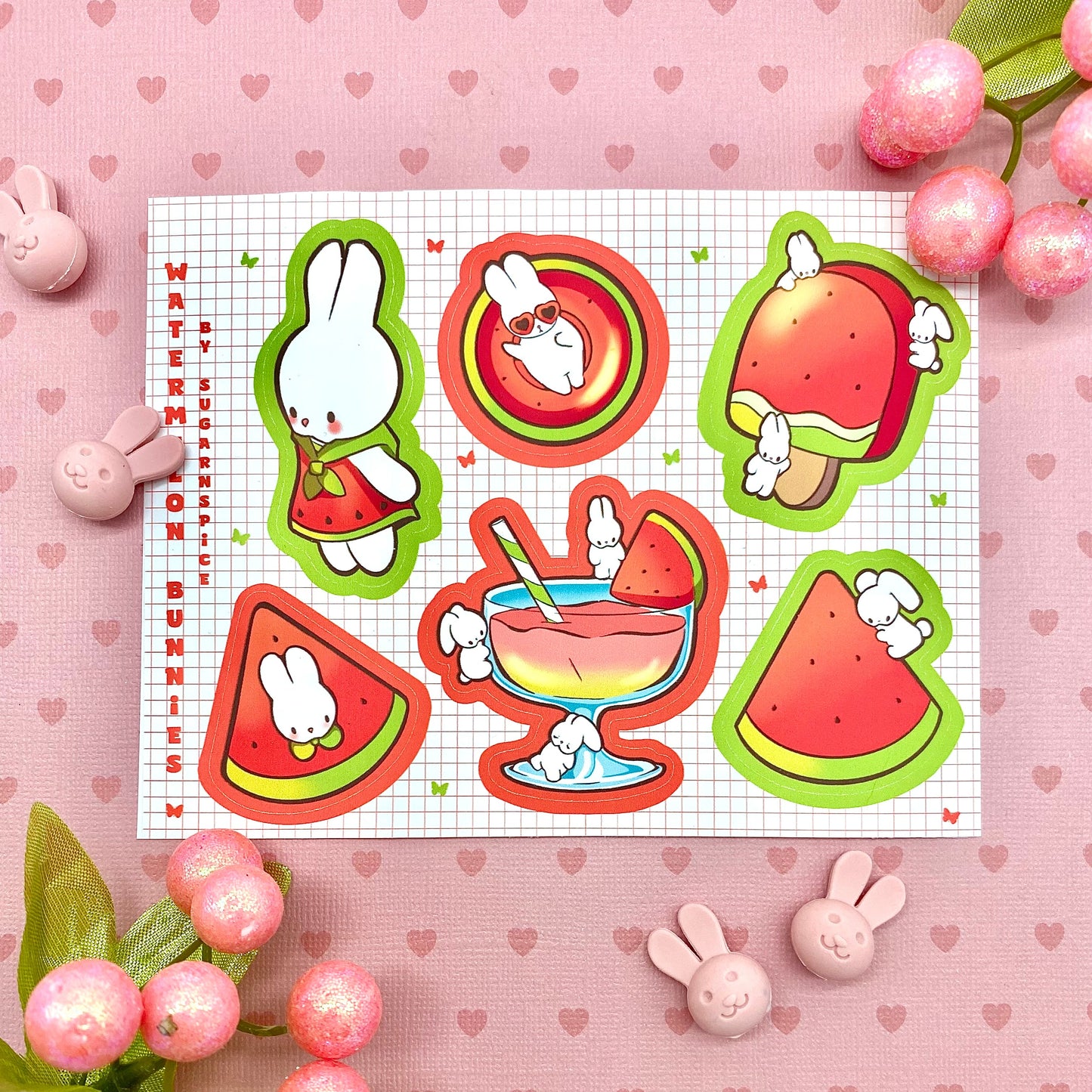 Watermelon Bunnies Bundle Stationery Giftset
