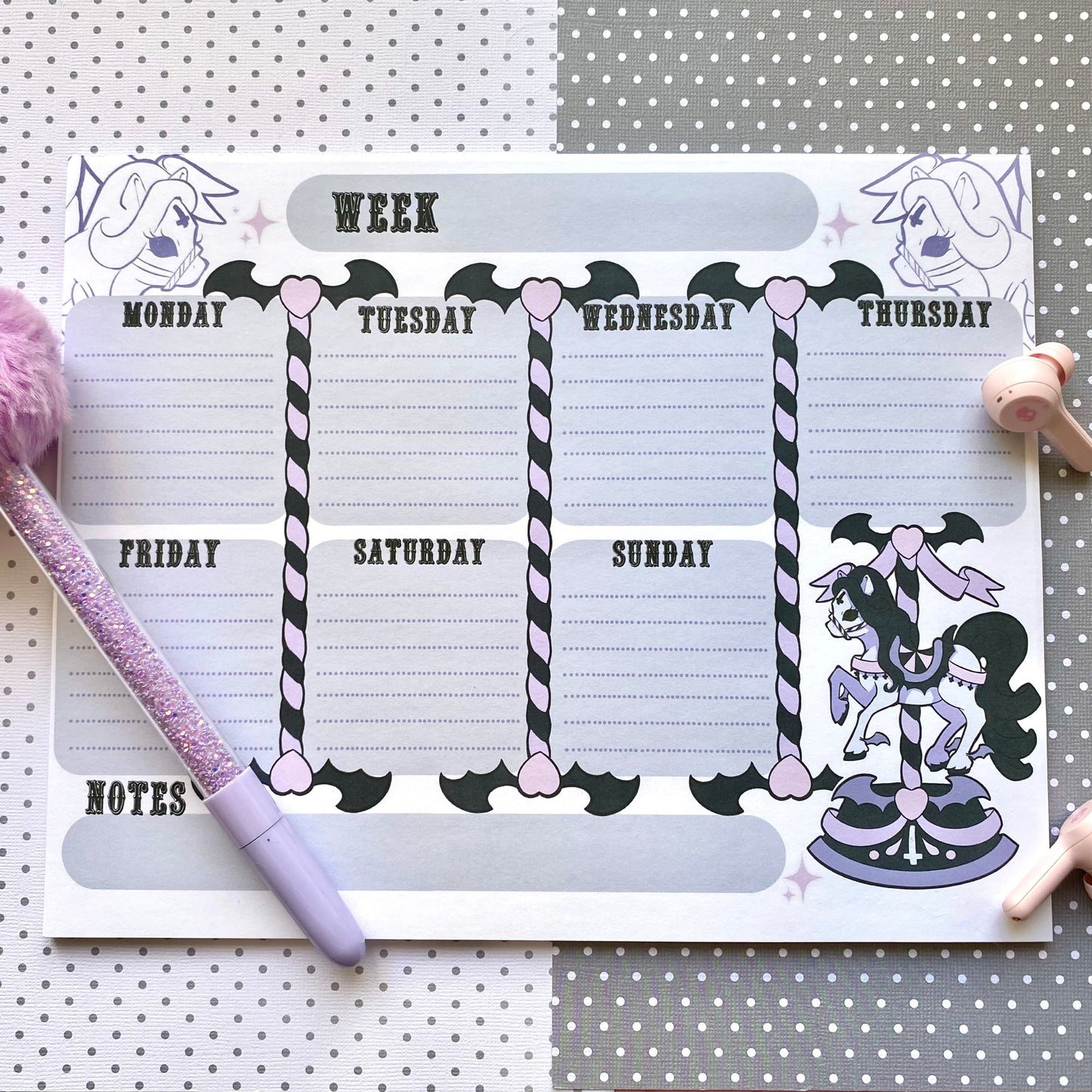 Goth Carousel Weekly Planner