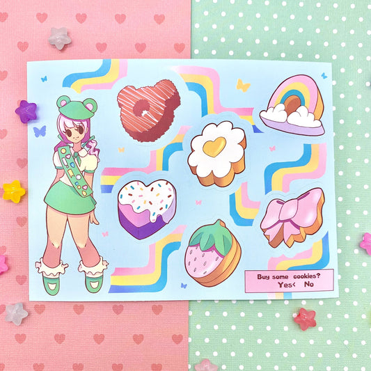 Pastel Girl Scout Sticker Sheet
