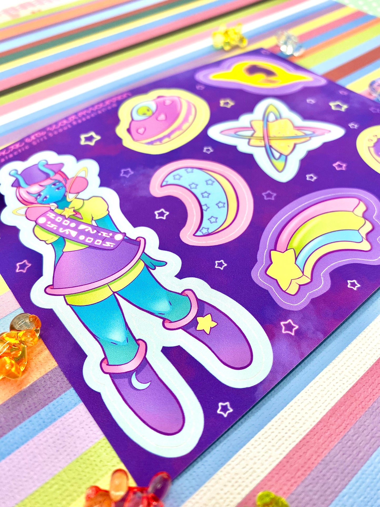 Alien Girl Scout Sticker Sheet