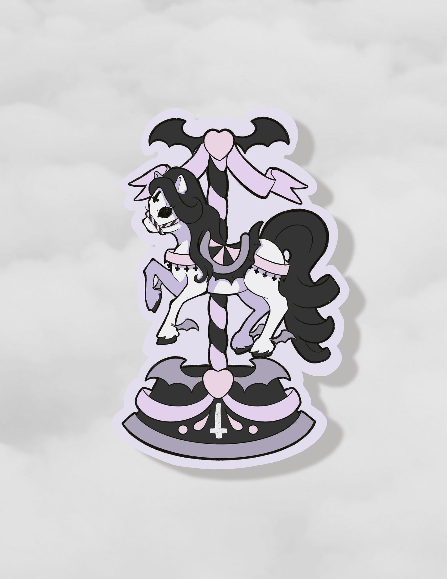 Goth Carousel  holographic vinyl sticker set of 3