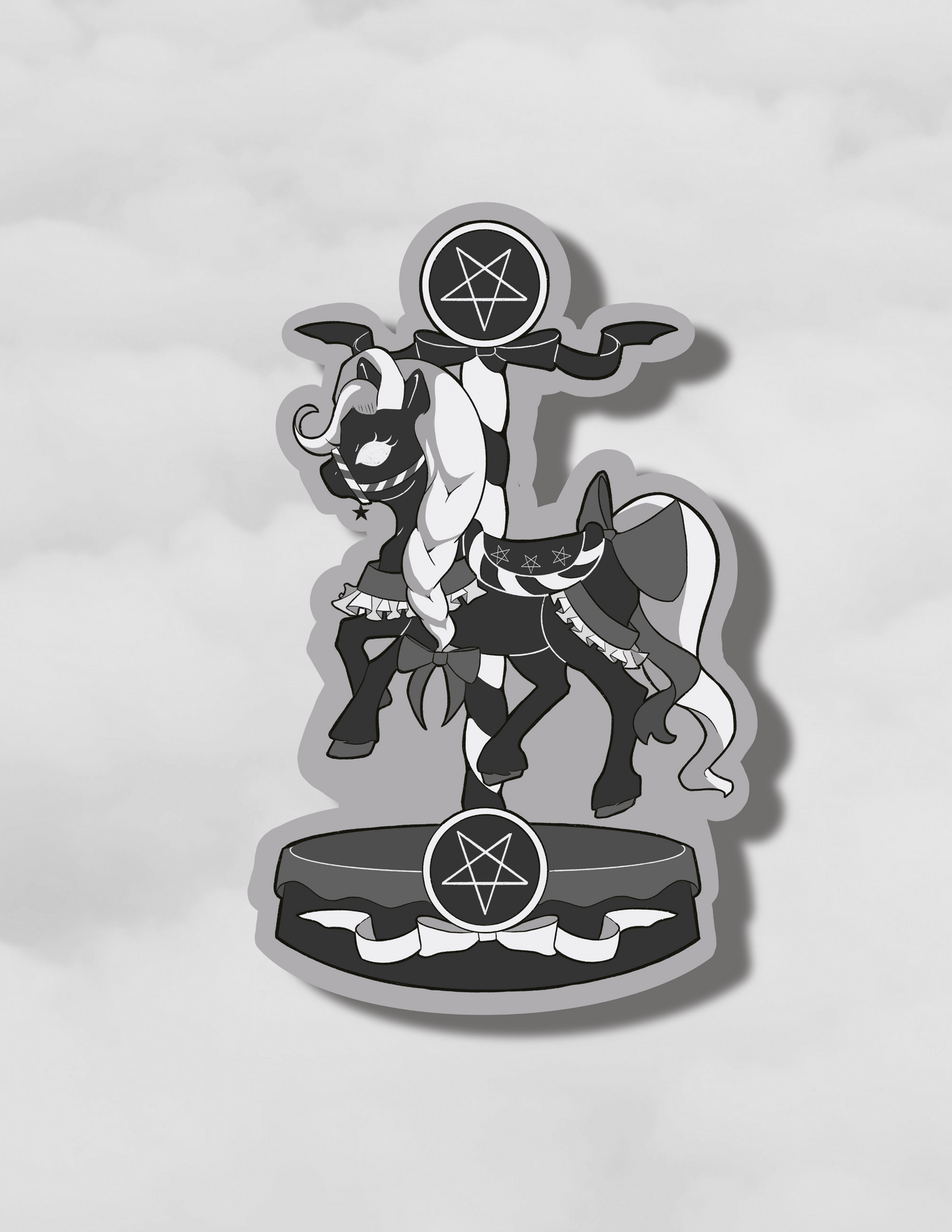 Goth Carousel  holographic vinyl sticker set of 3
