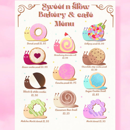 Sweet n Slow Bakery Snails art print