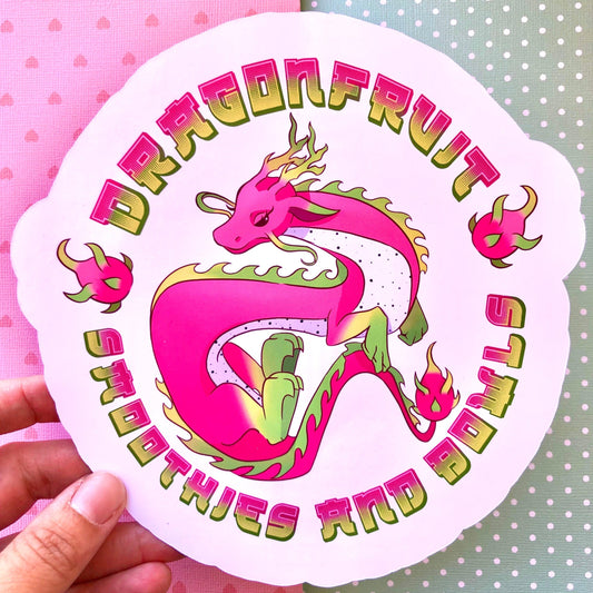 Dragon fruit Smoothies & Bowls Circle art print