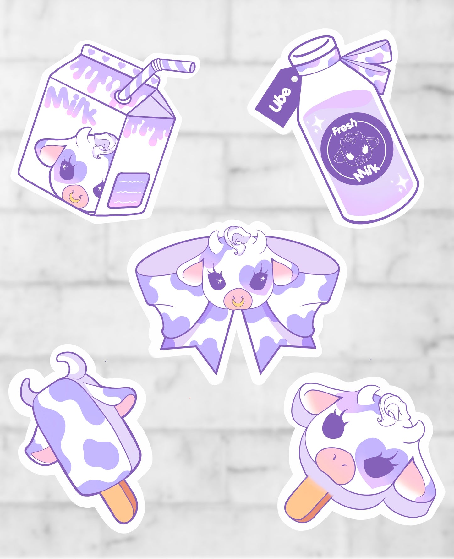 Moolisa vinyl sticker set of 5 laptop/decals available in 7 colors