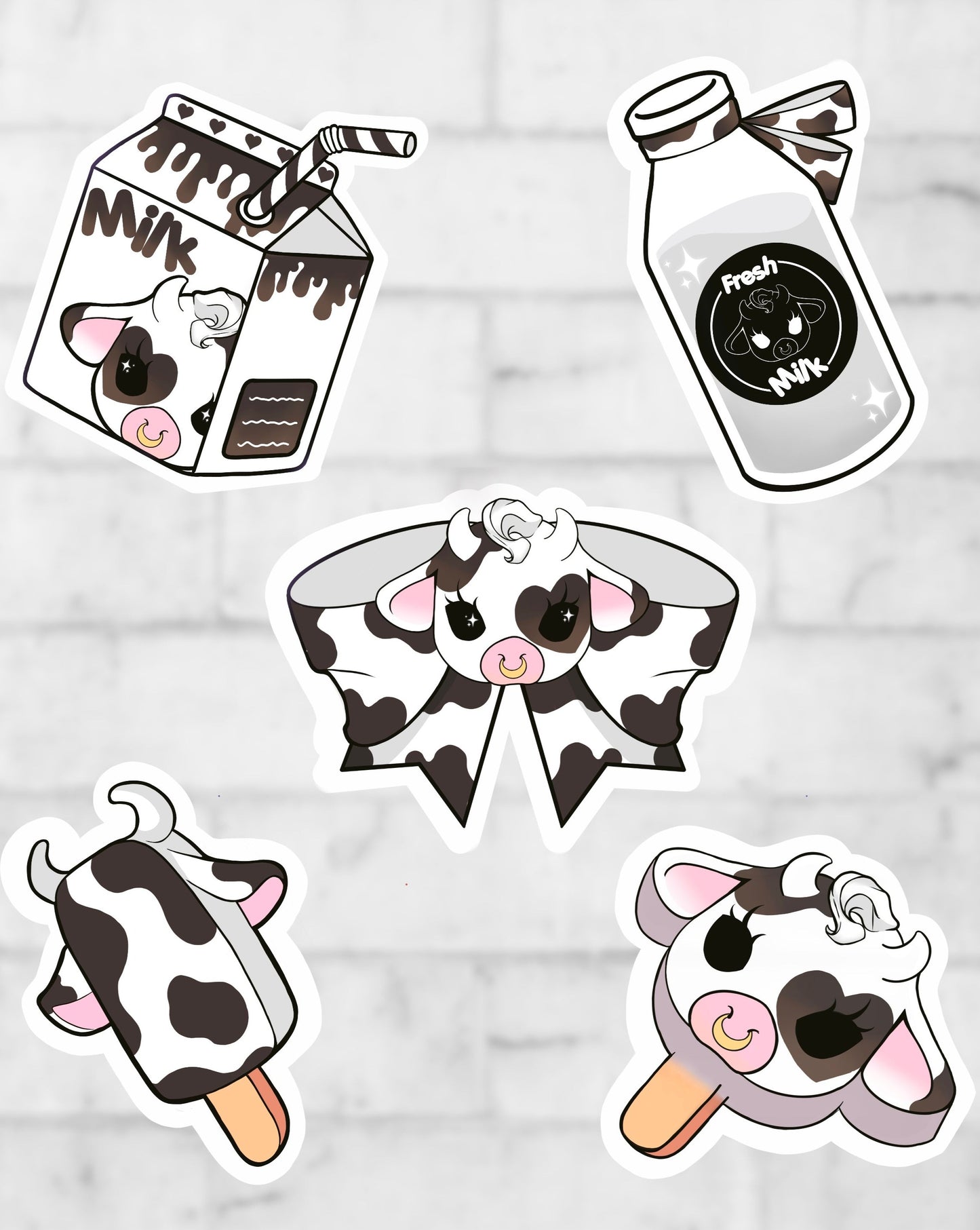 Moolisa vinyl sticker set of 5 laptop/decals available in 7 colors