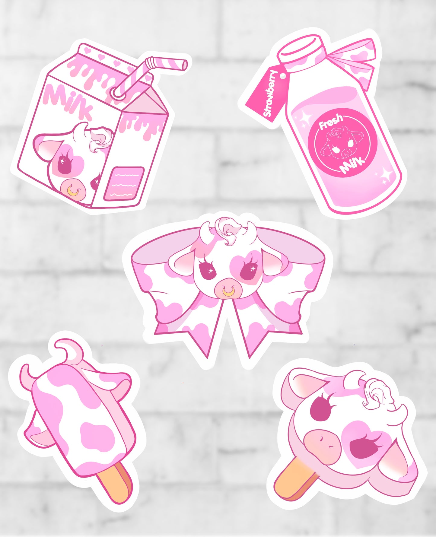Moolisa vinyl sticker set of 5 laptop/decals available in 7 colors