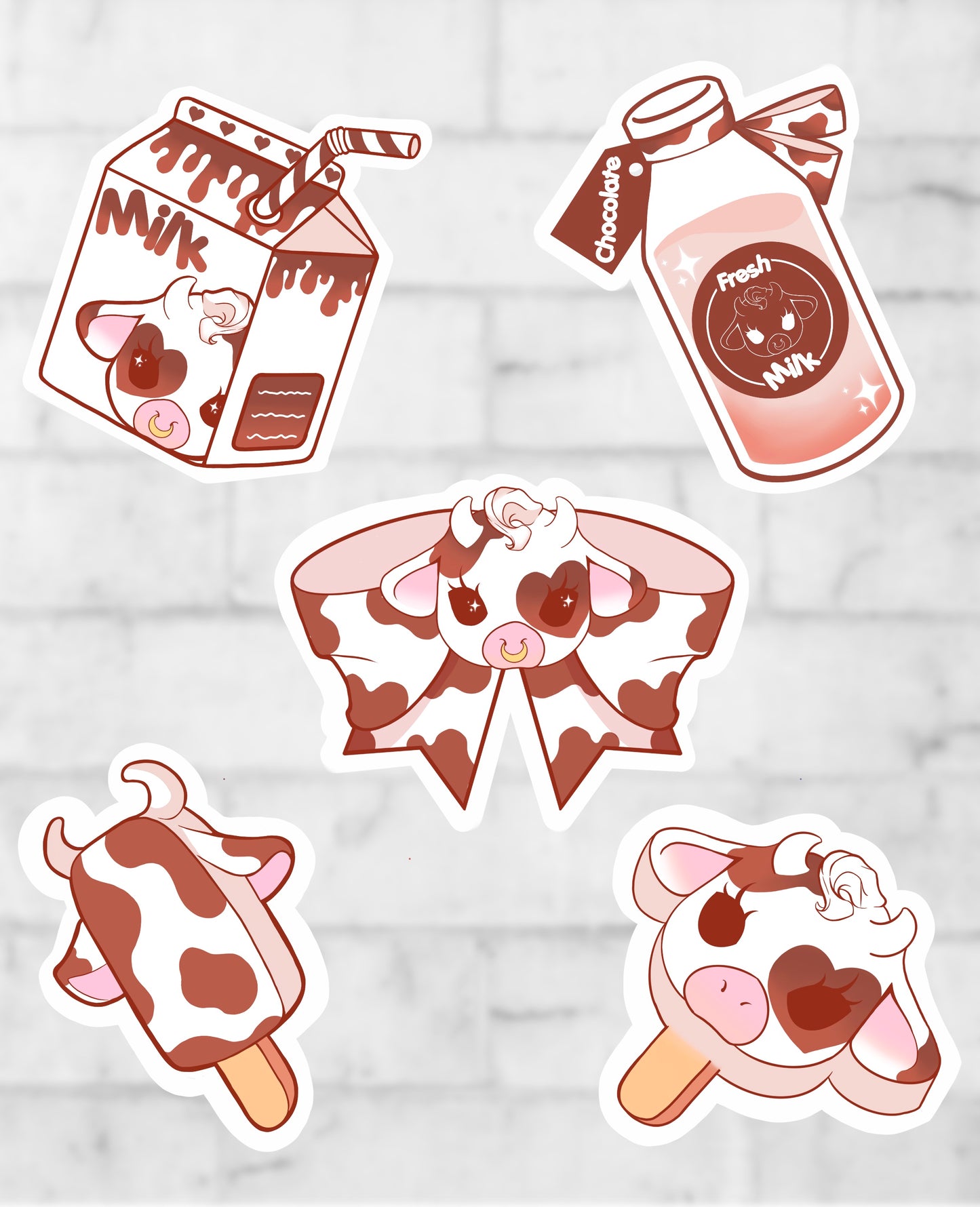 Moolisa vinyl sticker set of 5 laptop/decals available in 7 colors
