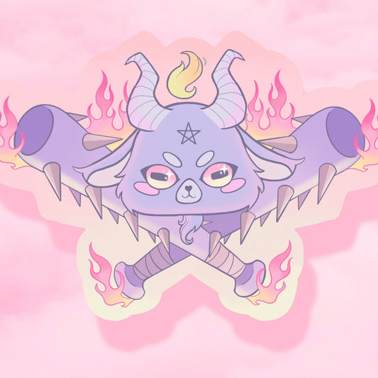 Baphomet & Bats holographic vinyl sticker