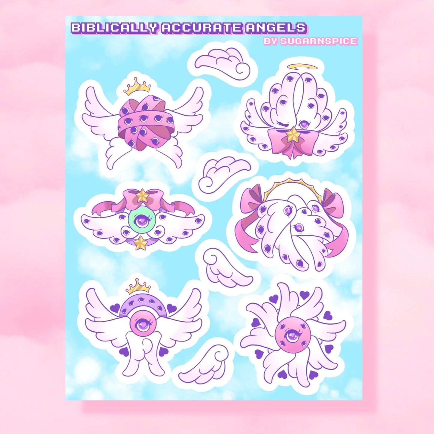 Biblically Accurate Kawaii Angels Sticker Sheet