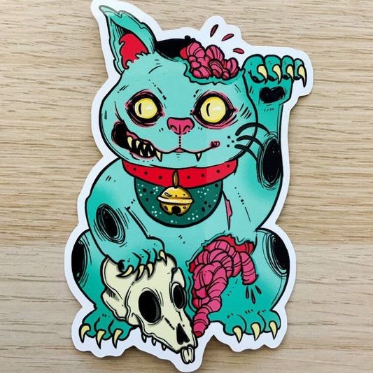 Zombie kitty Monster Cat vinyl sticker