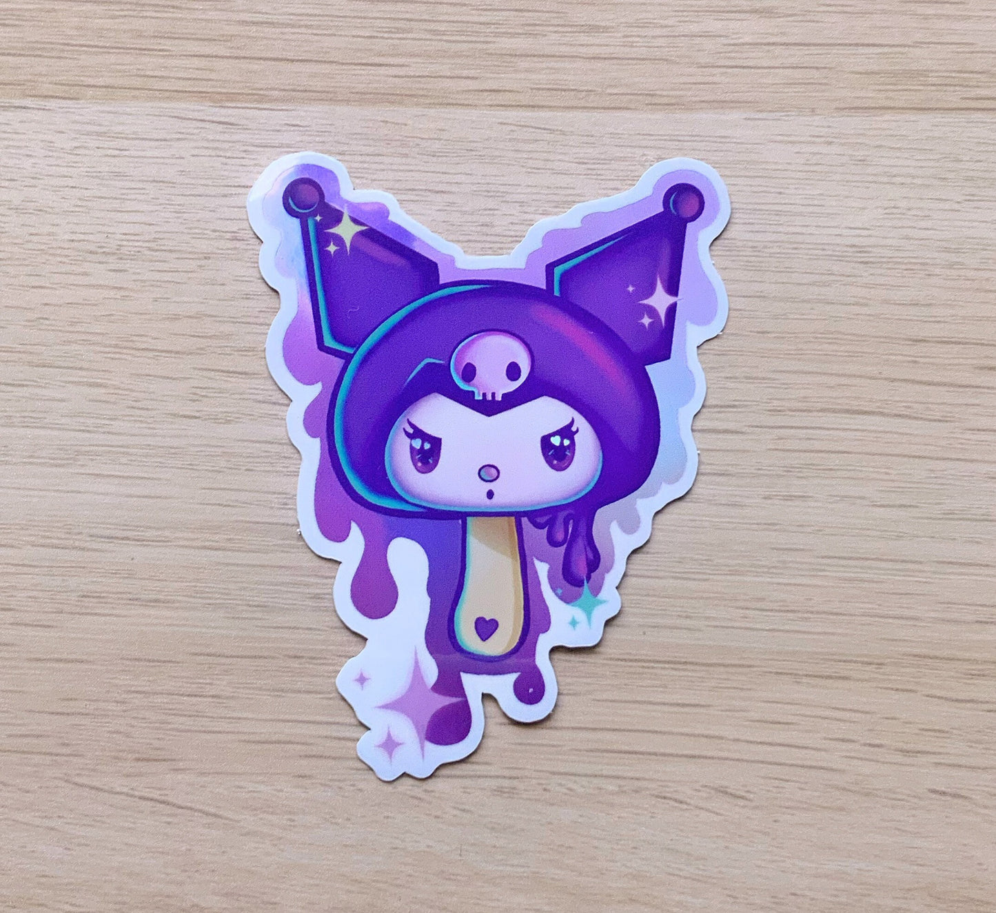 My melody and kuromi holographic vinyl stickers (set of 2)