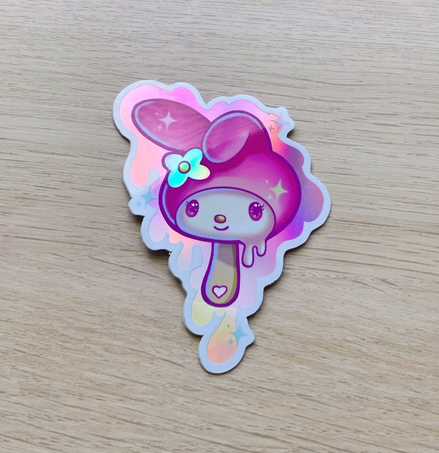 My melody and kuromi holographic vinyl stickers (set of 2)