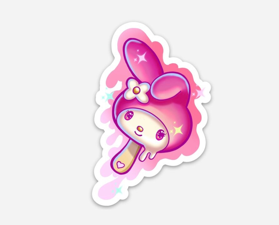 My melody and kuromi holographic vinyl stickers (set of 2)