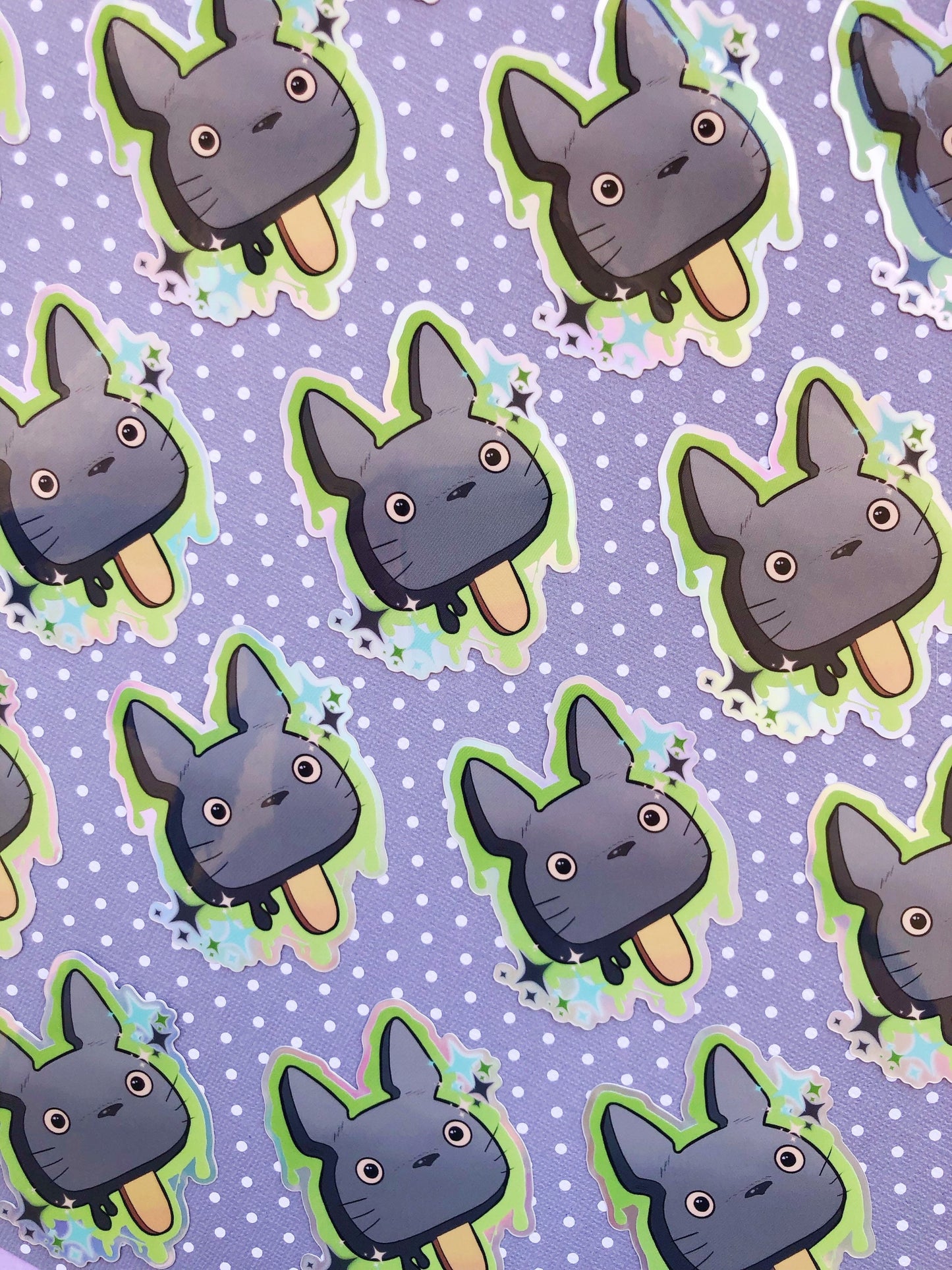 My neighbor Totoro ice cream pop holographic vinyl sticker