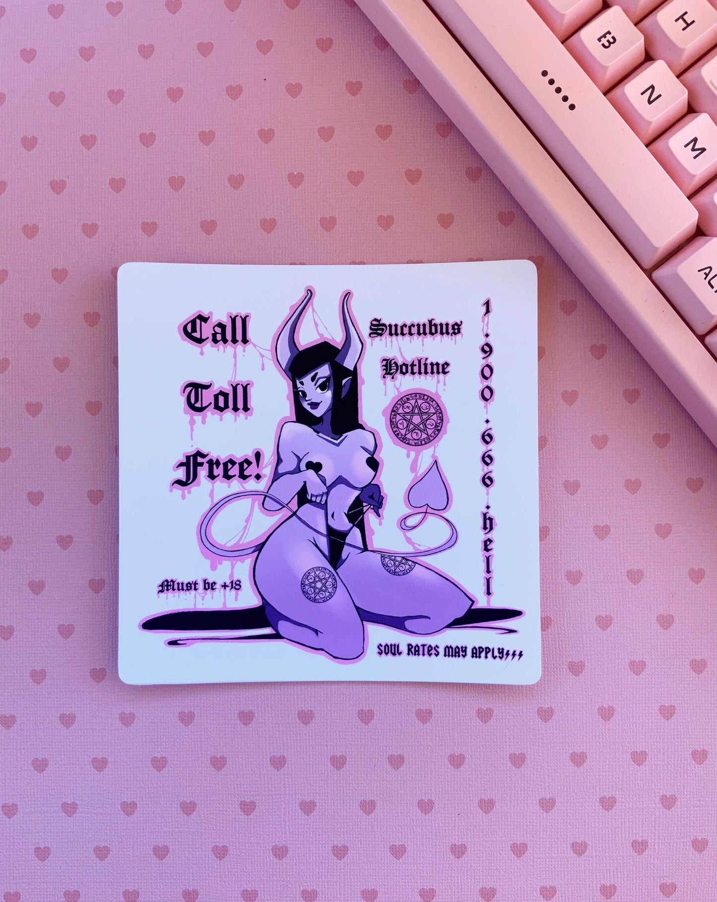 Succubus Hotline Art square mini print (2 sizes available)