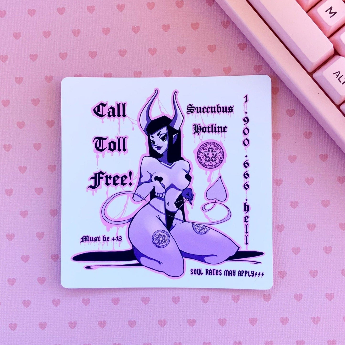 Succubus Hotline Art square mini print (2 sizes available)
