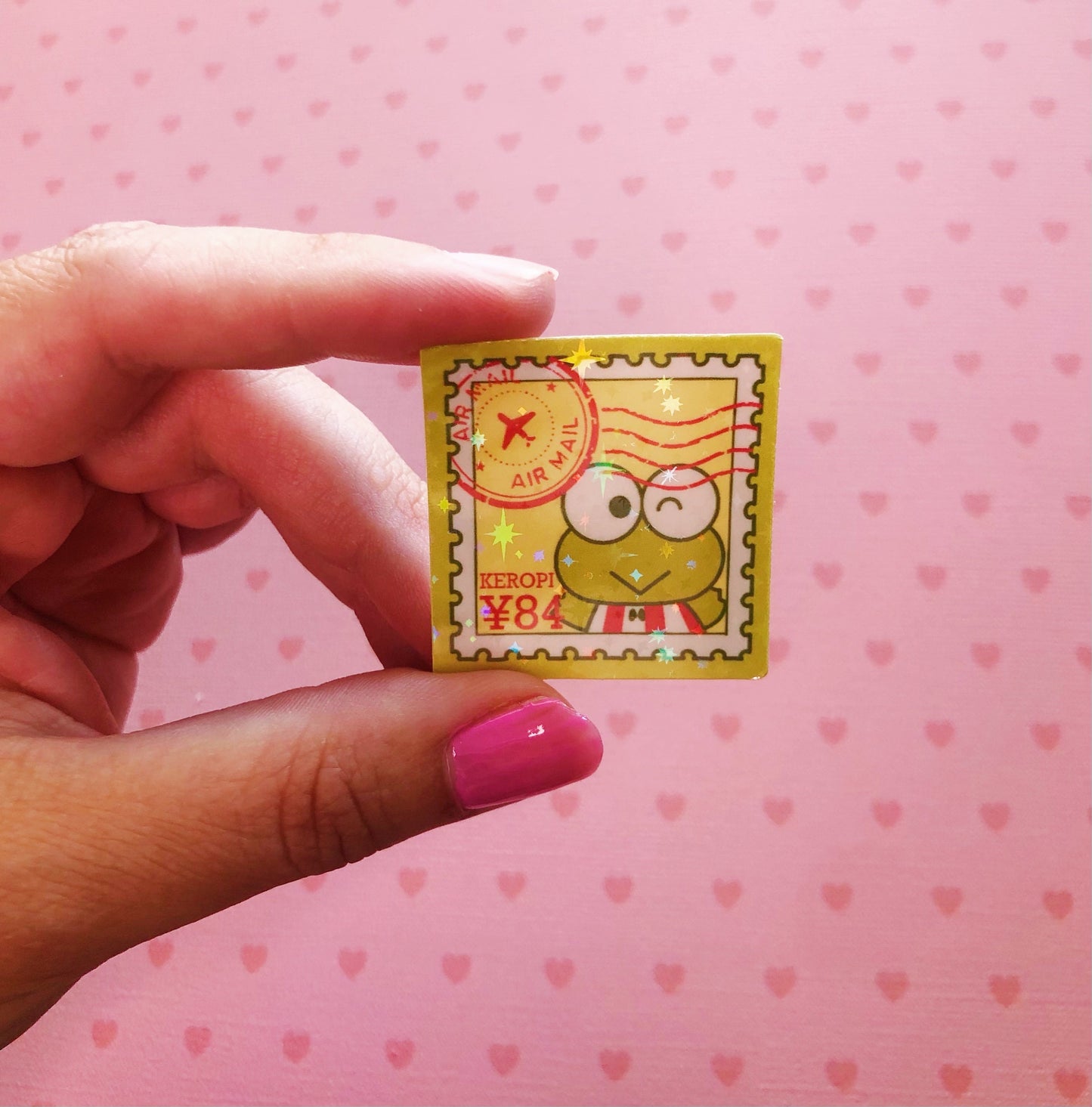 Sanrio Postage Stamp Mock ups Holographic vinyl sticker pack of 8