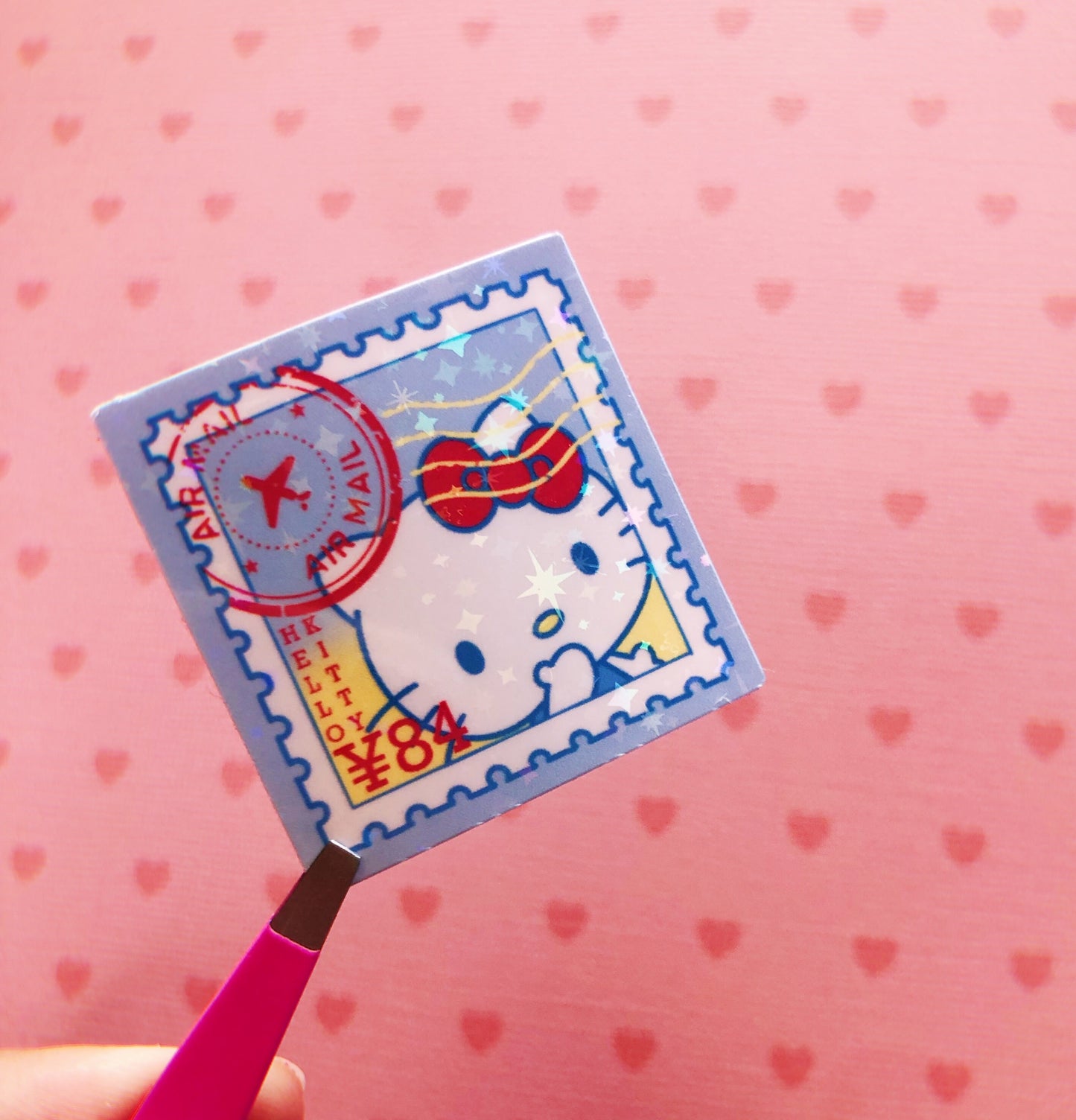 Sanrio Postage Stamp Mock ups Holographic vinyl sticker pack of 8