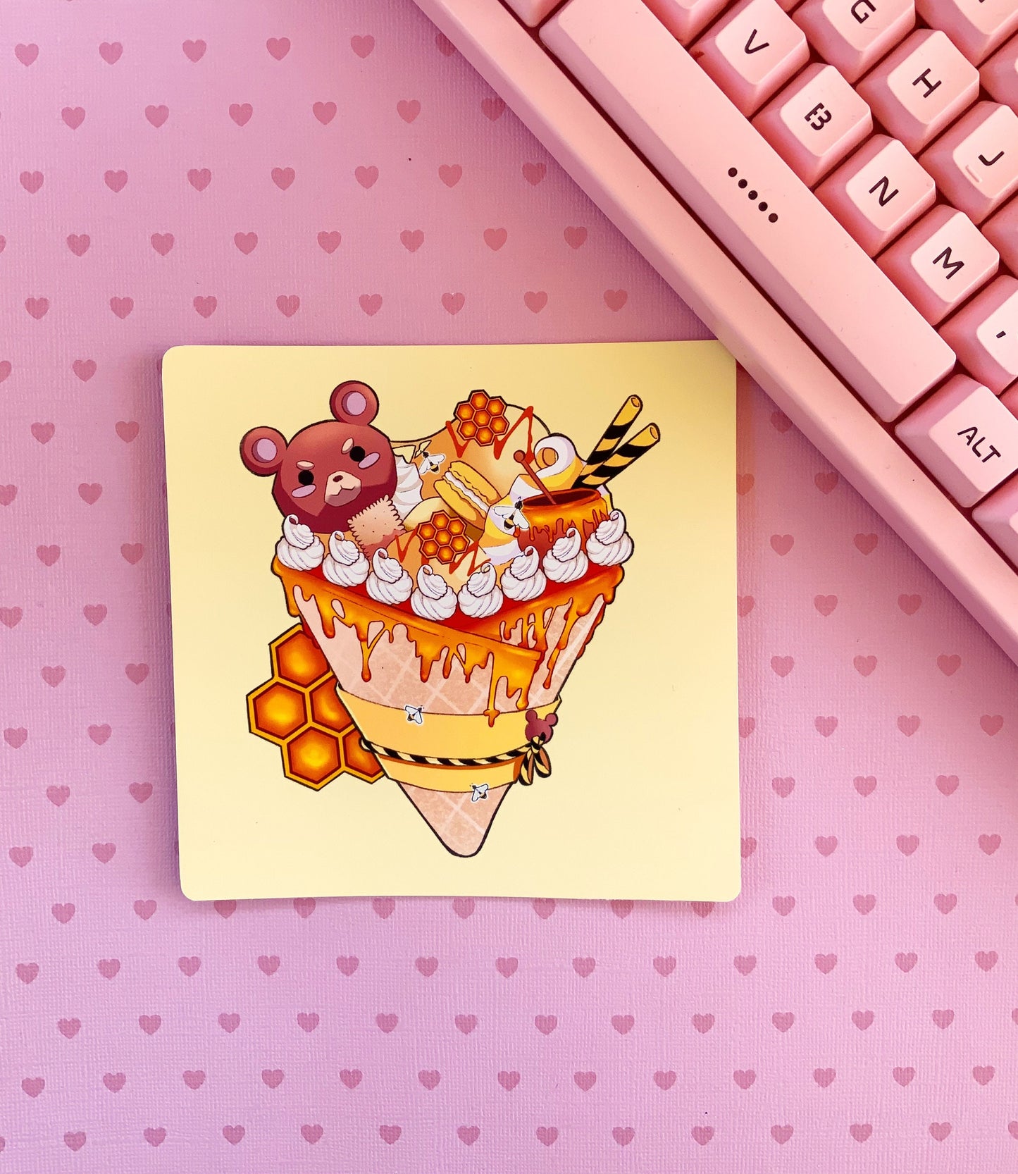 Bear Crepes Art square mini prints set of 3 (2 sizes available)