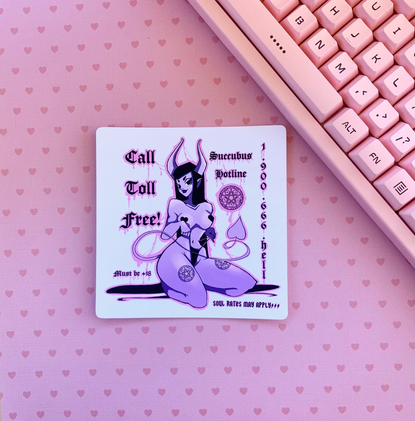 Succubus Hotline Art square mini print (2 sizes available)