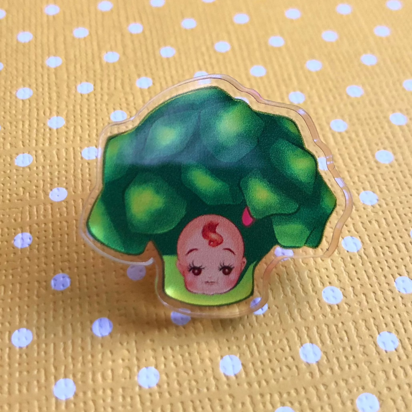 Kewpie Baby Brocoli Acrylic Pin