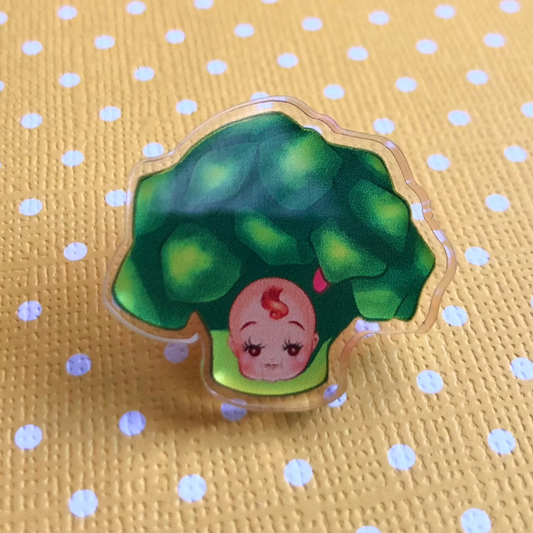 Kewpie Baby Brocoli Acrylic Pin