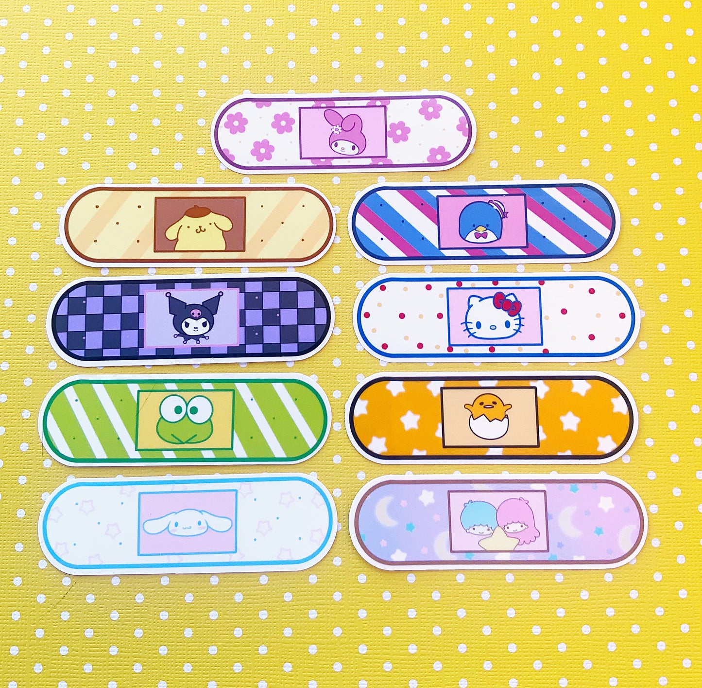 Sanrio Bandaids vinyl sticker pack set of 9