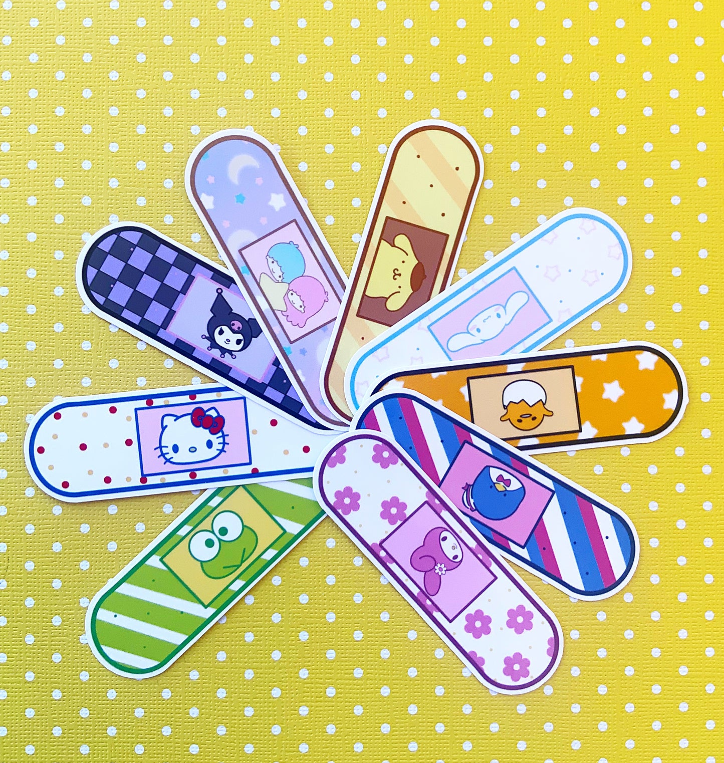 Sanrio Bandaids vinyl sticker pack set of 9